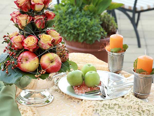 decoração com frutas