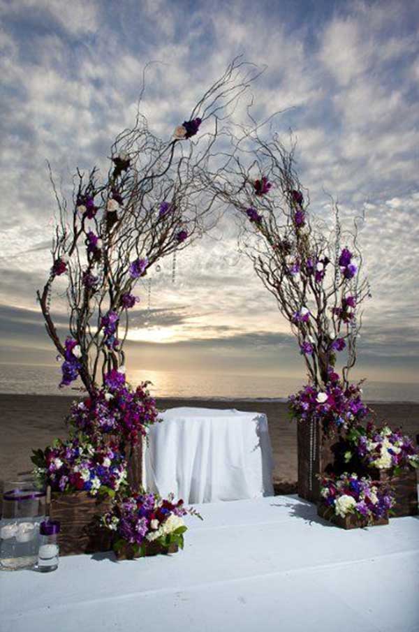 casamento com galhos secos