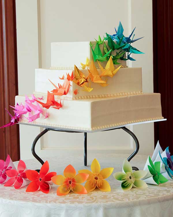 Fotos de origamis na decoração