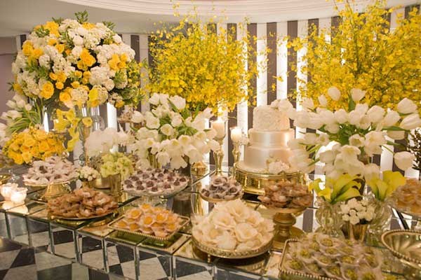 fotos de casamento branco e dourado