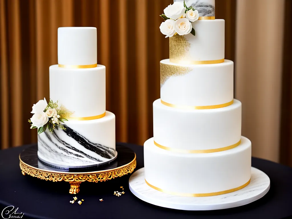 Ideias bolos casamento efeito marmore 4