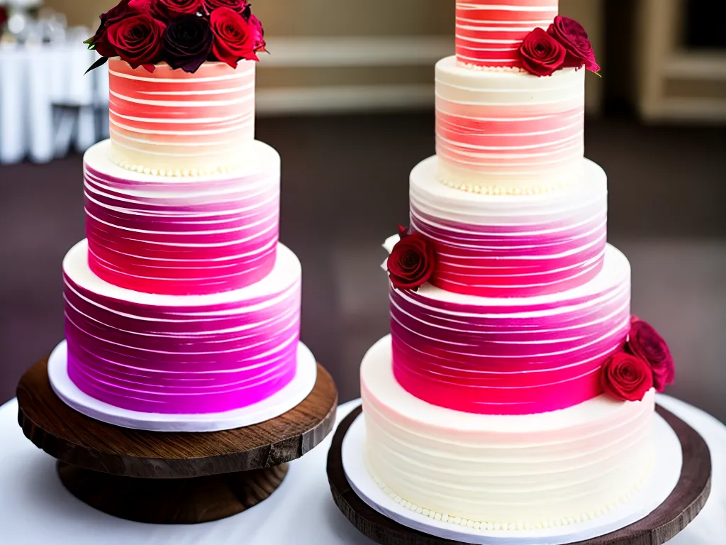 Ideias bolos casamento gradiente comestivel 2