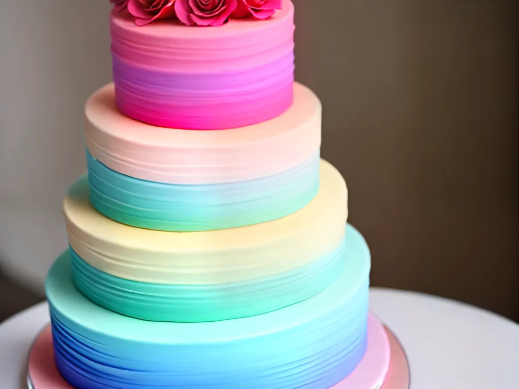 Ideias bolos casamento gradiente comestivel 4