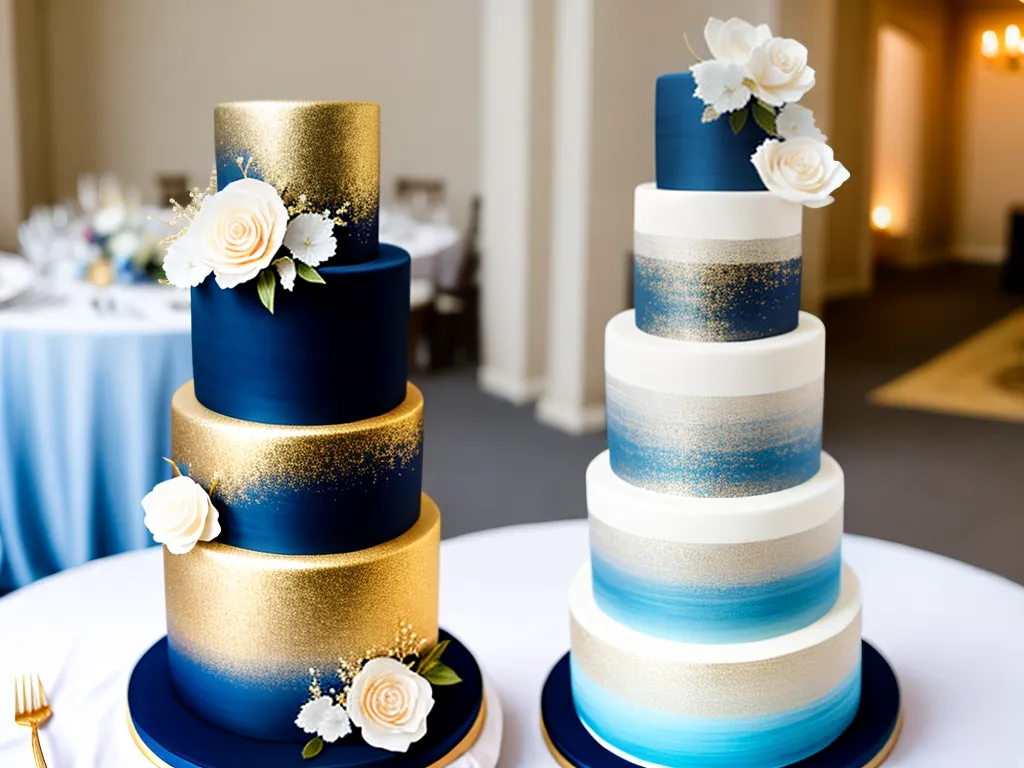 Ideias bolos casamento gradiente comestivel