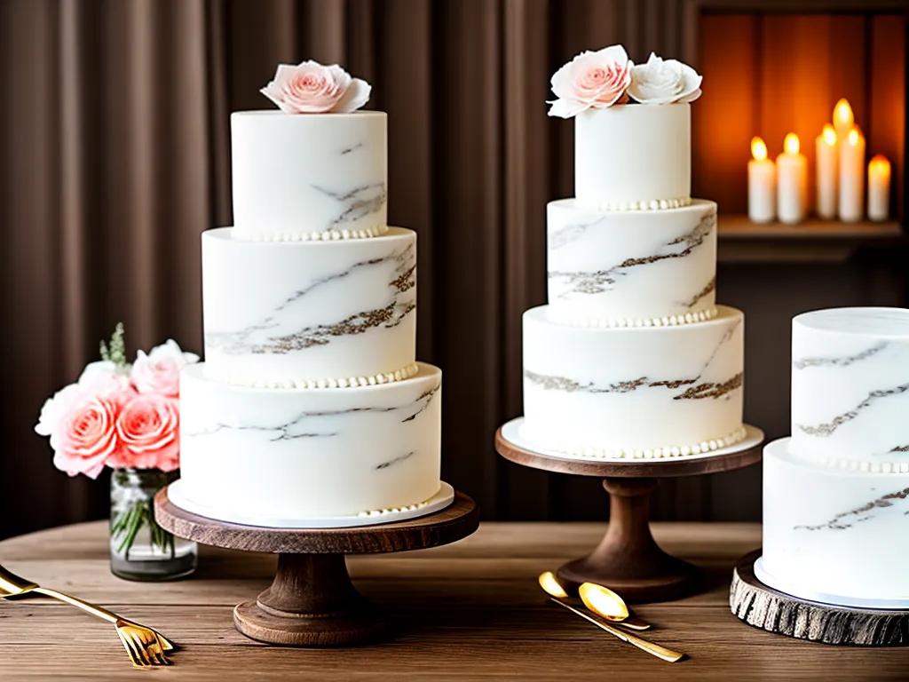 Imagens bolos casamento efeito marmore 2