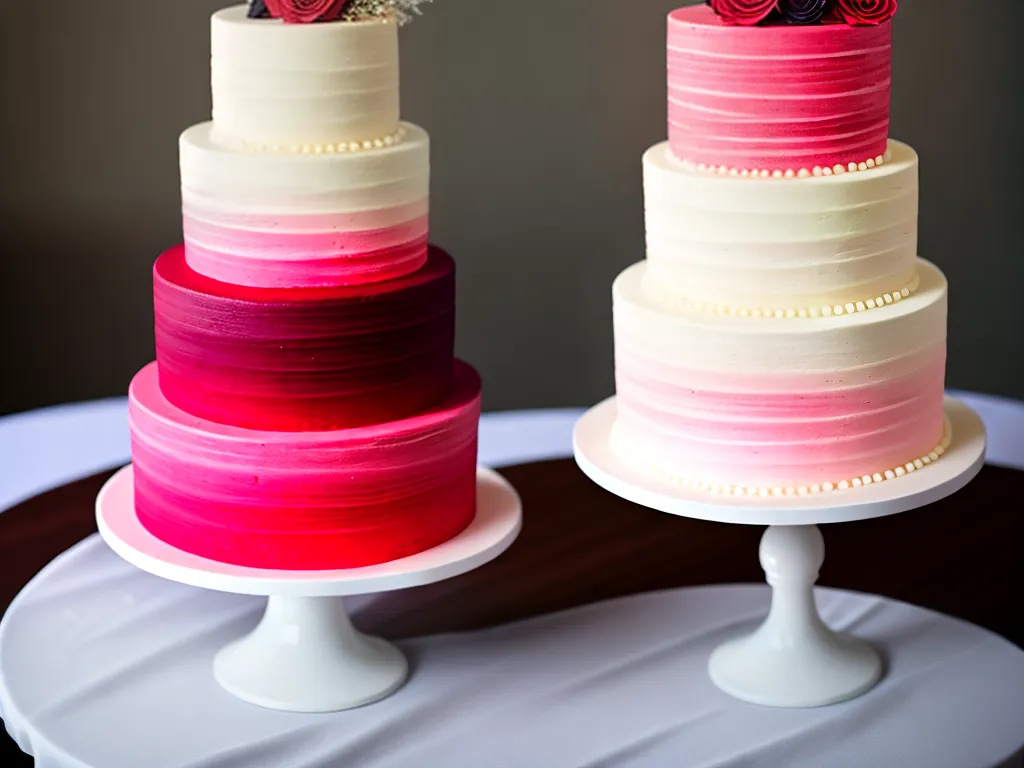 Imagens bolos casamento gradiente comestivel 2
