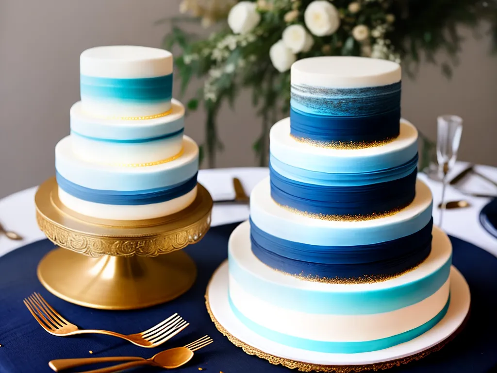 Imagens bolos casamento gradiente comestivel
