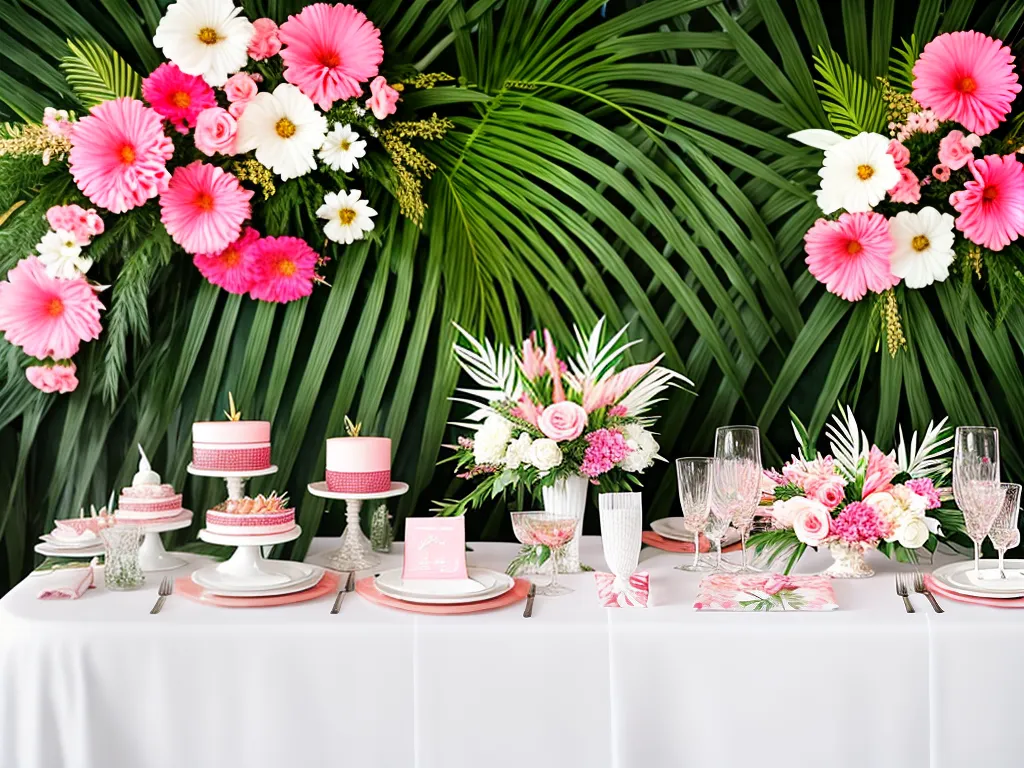 Imagens cha de cozinha tema flamingos festa tropical elegante 3